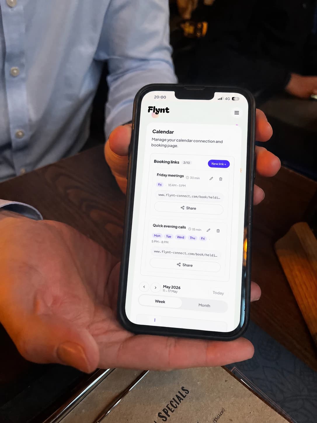 You can now connect your Google Calendar to Flynt