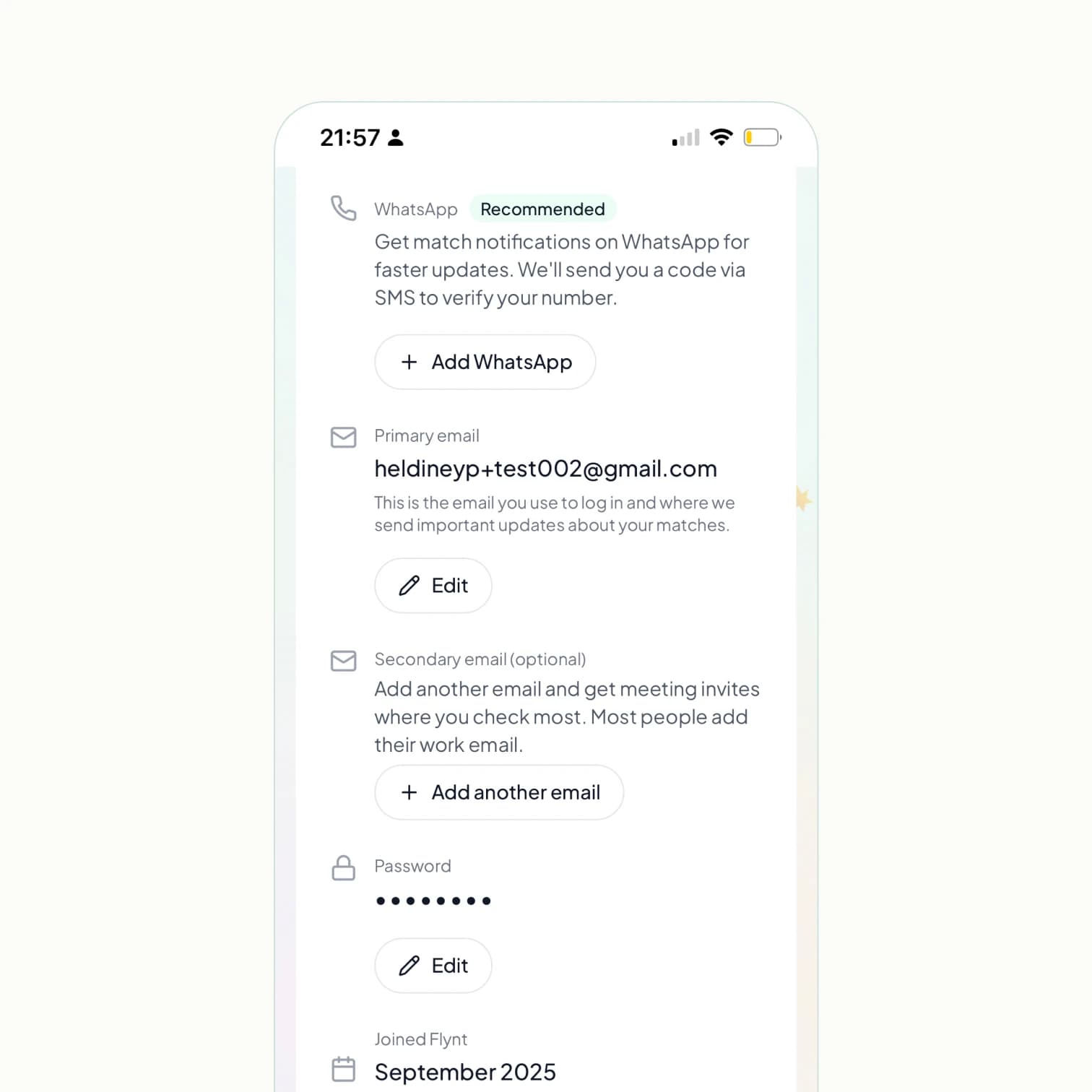 Screenshot of where to connect WhatsApp