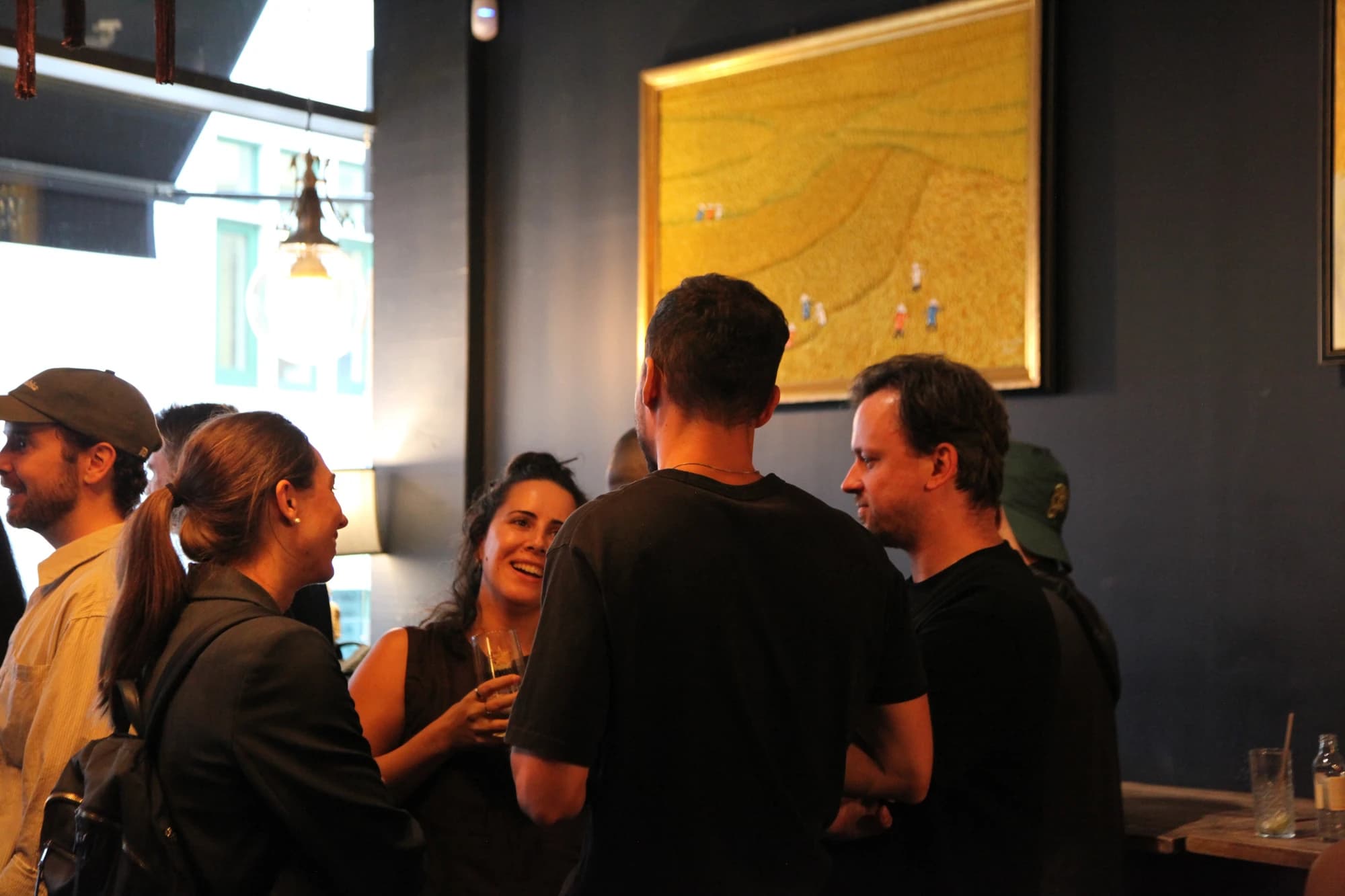 Multiple people in frame having a converastion